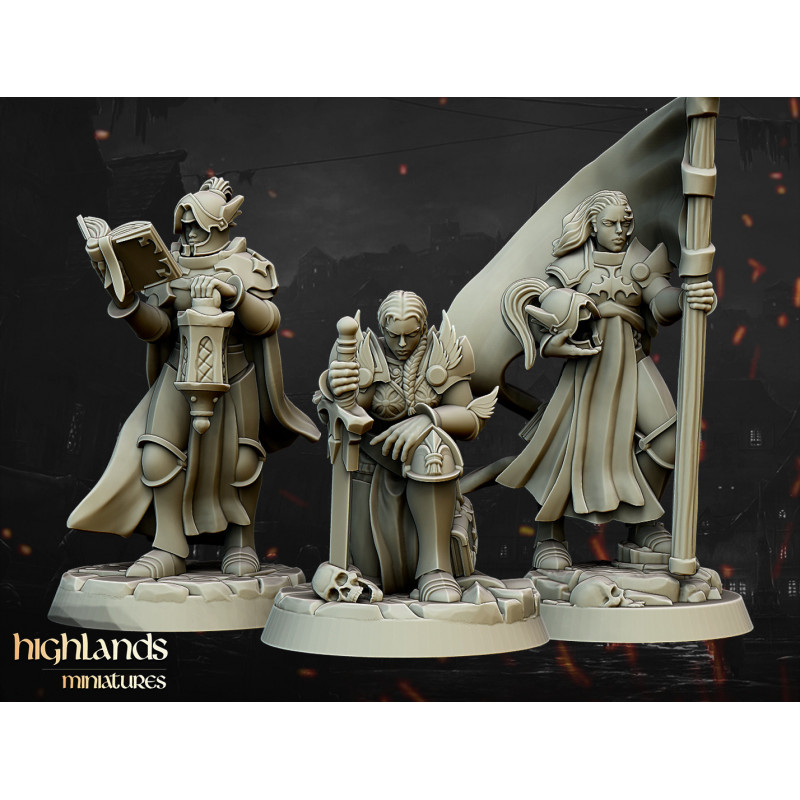 Higland miniatures Gallia - Chevaliers femmes à pieds   