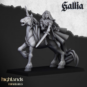 Higland miniatures Gallia - Sorcière sur licorne  