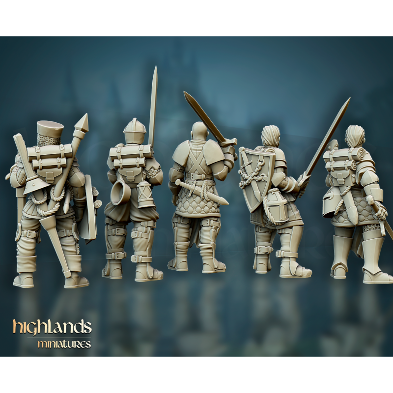 Higland miniatures Gallia - Chevaliers de la quête à pieds   