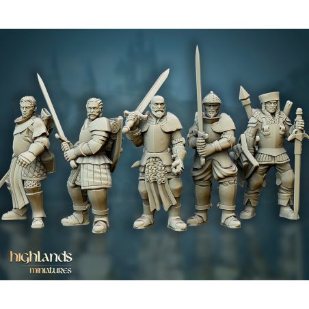 Higland miniatures Gallia - Chevaliers de la quête à pieds   