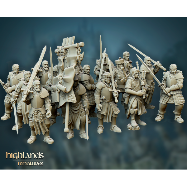 Higland miniatures Gallia - Chevaliers de la quête à pieds   