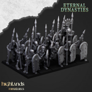 Higland Miniatures-Eternal Dynasties-Lanciers squelettes   