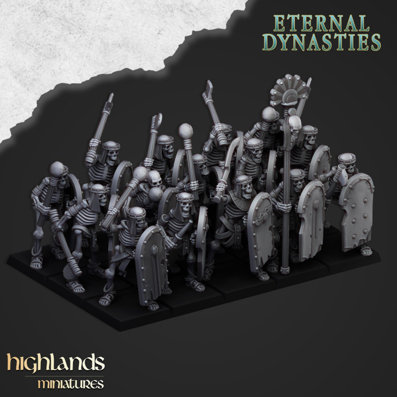 Eternal Dynasties - Highlands Miniatures : Légions de Morts-Vivants des sables pour Wargames Épiques