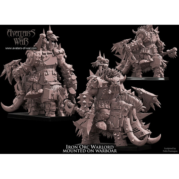 Avatars Of War 3D Printed miniature Chaman orque sur sanglier  