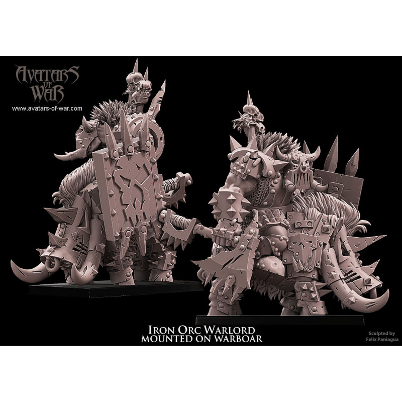 Avatars Of War 3D-Chef orque noir sur sanglier   