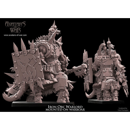 Avatars Of War 3D-Chef orque noir sur sanglier   