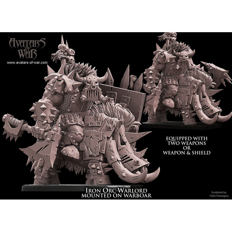 Avatars Of War 3D-Chef orque noir sur sanglier   