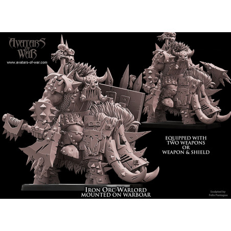 Avatars Of War 3D-Chef orque noir sur sanglier   