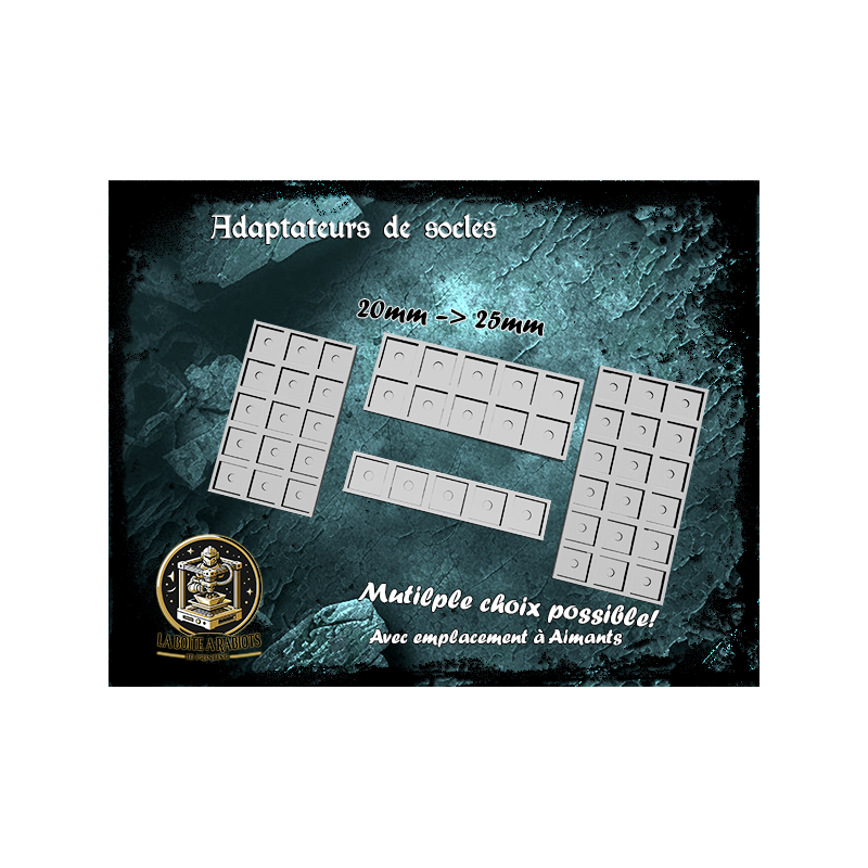 Plateaux de conversion socles 20x20 vers 25x25