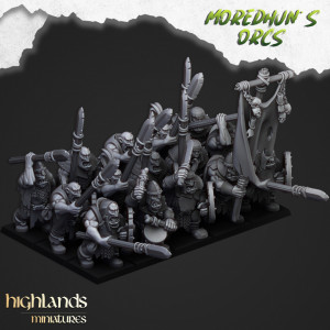 Higlands Miniature- Orc Warriors avec lance   