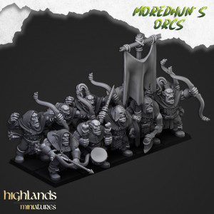 Higlands Miniature- Orc Warriors arme de base bouclier   