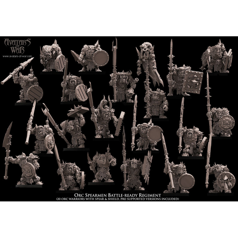 Avatars Of War 3D-Battle Ready Régiment orques Lances   