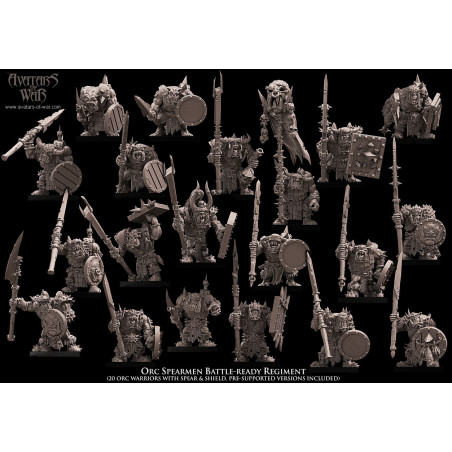 Avatars Of War 3D-Battle Ready Régiment orques Lances   