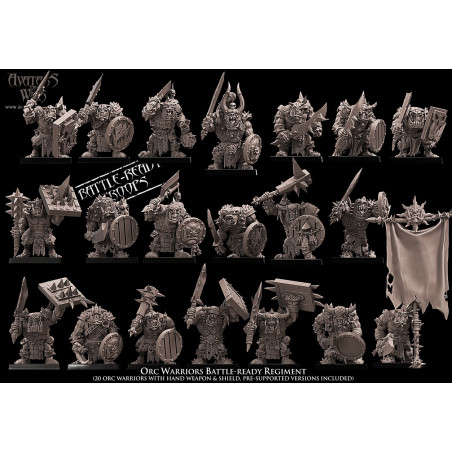 Avatars Of War 3D-Battle Ready Régiment orques épées boucliers   
