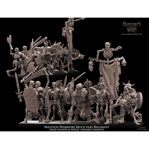 Avatars Of War 3D Printed miniature Kit 5 squelettes Gobelins   