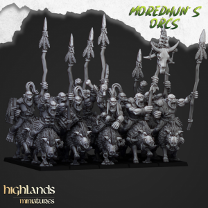 Higlands Miniature-Mounted cave orcs 