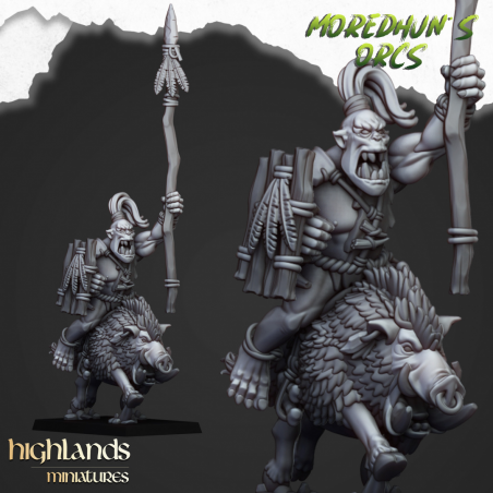 Higlands Miniature-Mounted cave orcs 
