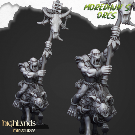 Higlands Miniature-Mounted cave orcs 