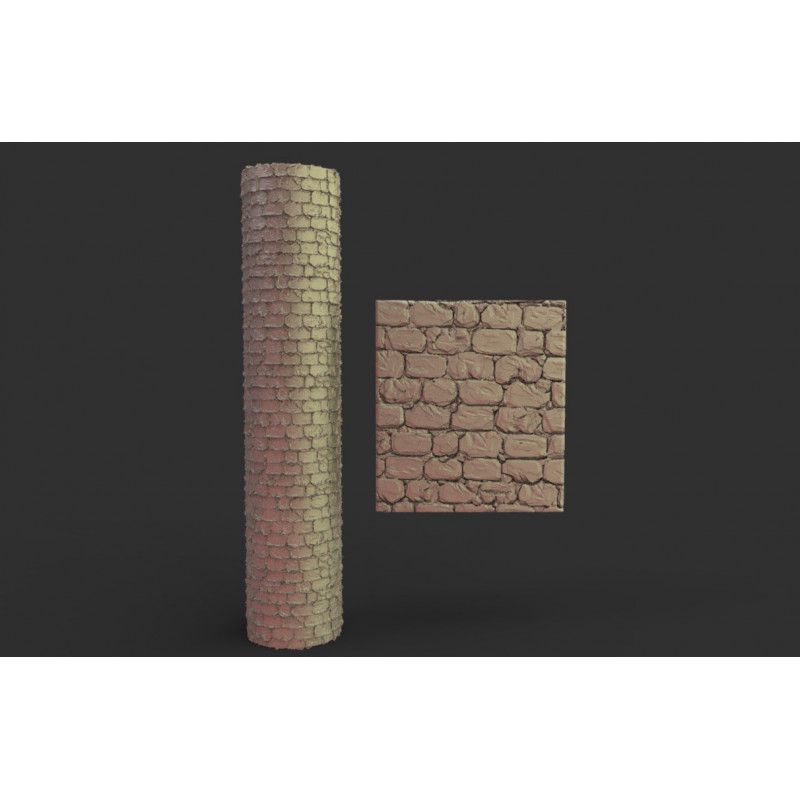 Rouleau texturé 5 pour socles Impréssion 3D pour jeux de figurines 