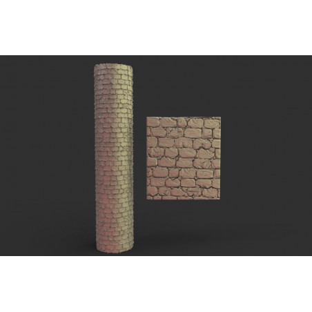 Rouleau texturé 5 pour socles Impréssion 3D pour jeux de figurines 