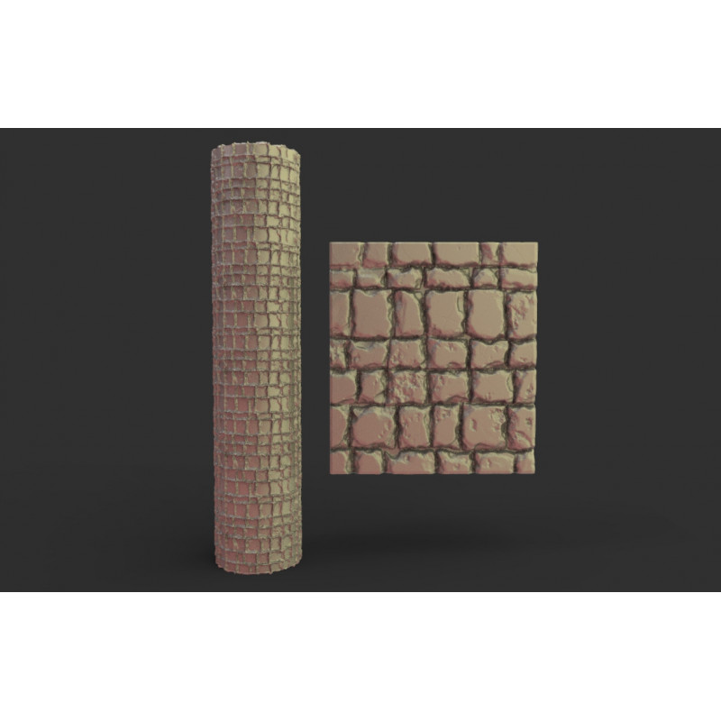 Rouleau texturé 7 pour socles Impréssion 3D pour jeux de figurines