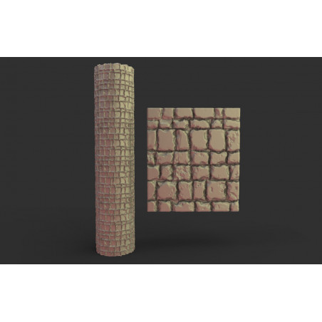 Rouleau texturé 7 pour socles Impréssion 3D pour jeux de figurines