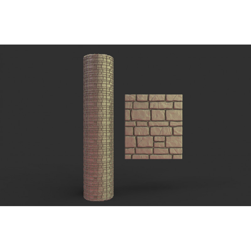 Rouleau texturé 8 pour socles Impréssion 3D pour jeux de figurines 