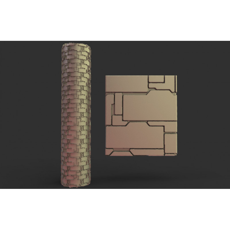 Rouleau texturé 11 pour socles Impréssion 3D pour jeux de figurines 