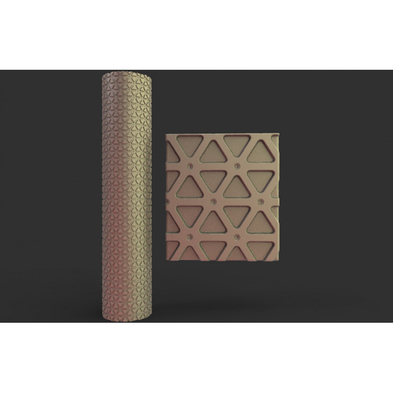 Rouleau texturé 16 pour socles Impréssion 3D pour jeux de figurines 