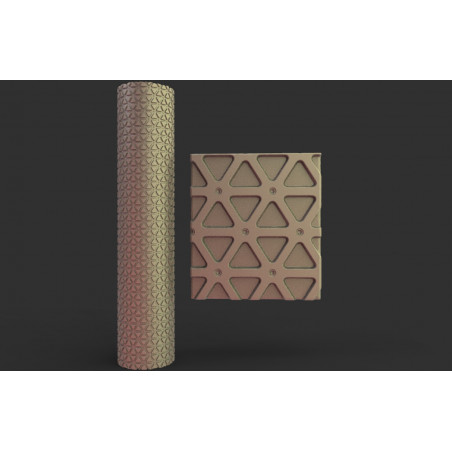 Rouleau texturé 16 pour socles Impréssion 3D pour jeux de figurines 