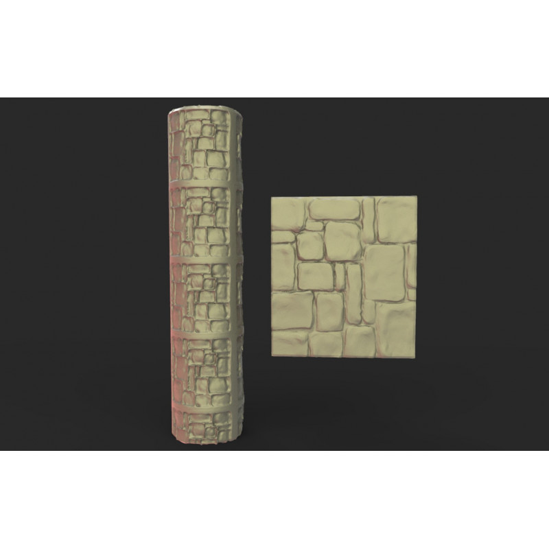 Rouleau texturé 17 pour socles Impréssion 3D pour jeux de figurines 