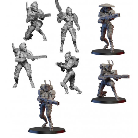 Figurines Proxy Tau – Ghamak Sci-Fi Résine 28/32 mm

