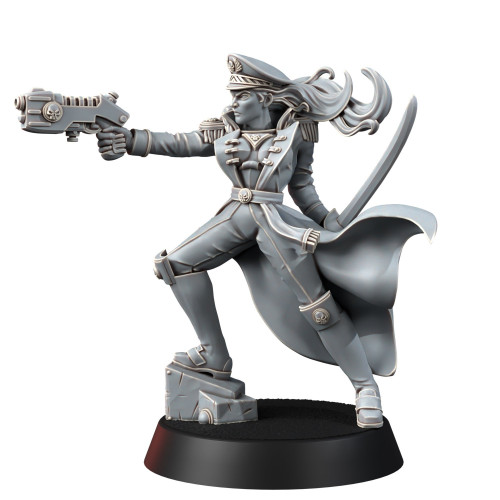 Figurine imprimée en 3D pour jeux de figurines Firstborn Commissar 