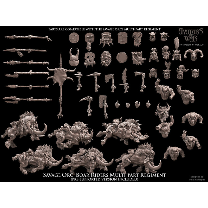 Avatars of war 3D-Kit orques sur sangliers   