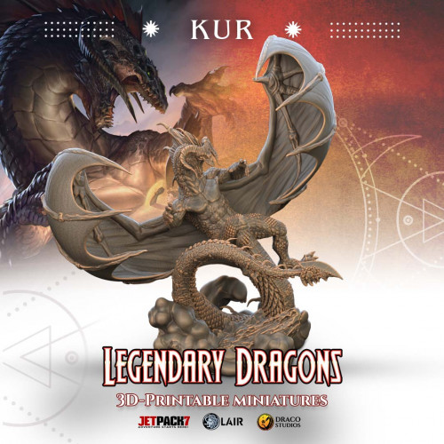 Figurine 3D Résine pour jeux de figurines Dragon Kur