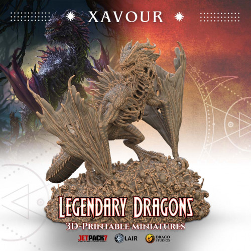 Figurine 3D Résine pour jeux de figurines Dragon Xavour