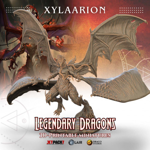 Figurine 3D Résine pour jeux de figurines Dragon Xylaarion 