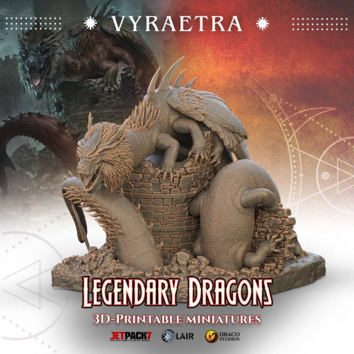 Figurine 3D Résine pour jeux de figurines Dragon Vyraetra 