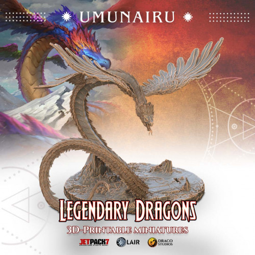 Figurine 3D Résine pour jeux de figurines Dragon Umunairu 