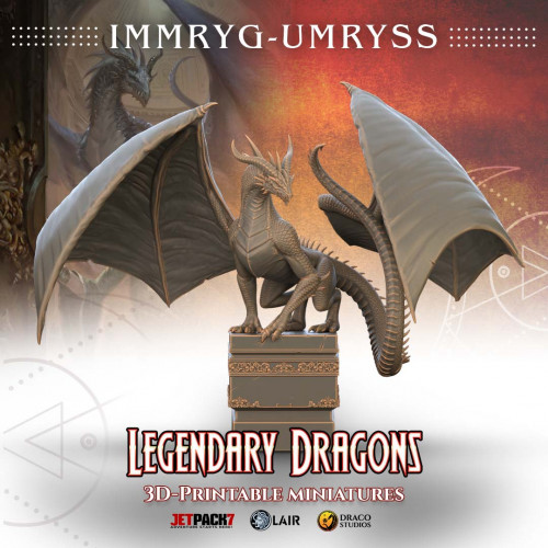 Figurine 3D Résine pour jeux de figurines Dragon Immryg-Umryss