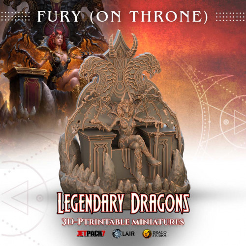 Impression 3D Dragon Fury on throne