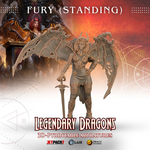 Impression 3D Dragon Fury Standing