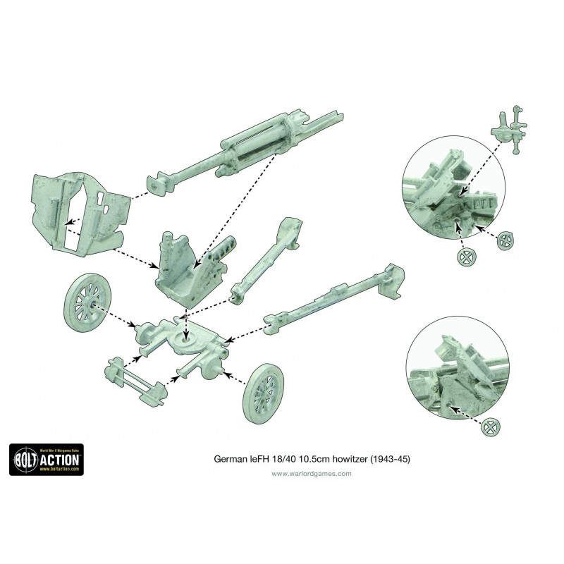 Bolt Action - German - Afrika Korps LeFH 18 10.5cm Medium Artillery 