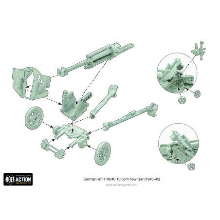 Bolt Action - German - Afrika Korps LeFH 18 10.5cm Medium Artillery 