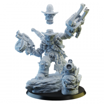 Figurine 3D Résine Wild West Orkz Warbozz with Angry fang and pet 