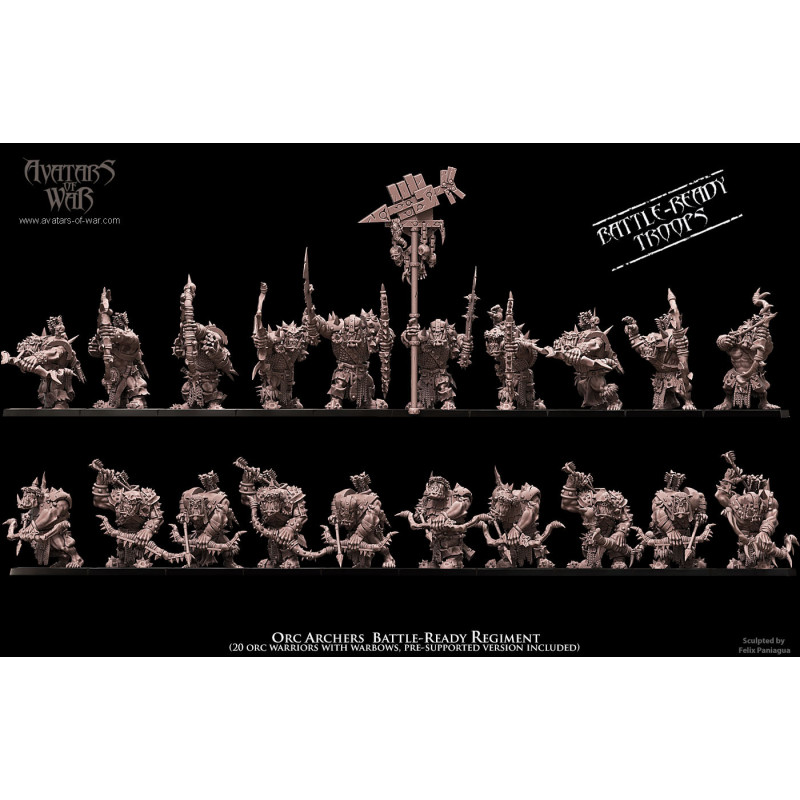 Avatars Of War 3D-Battle Ready Régiment Orques Lances   