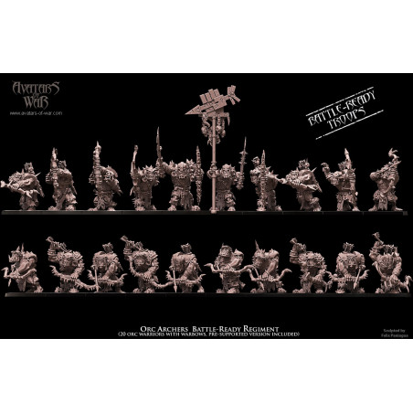 Avatars Of War 3D-Battle Ready Régiment Orques Lances   