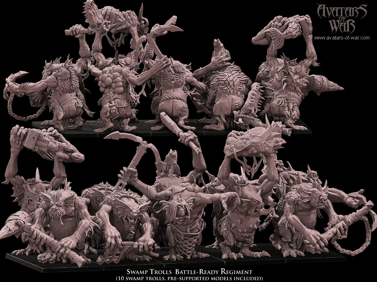 Orques et gobelins-Battle Ready régiment de trolls des marais - Picture 1 of 4