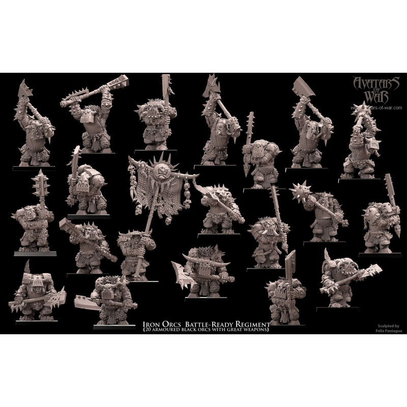 Avatars of War-Battle Ready Orques noirs armes lourdes   