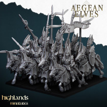 Higlands Miniature - Aegan Elves Cavaliers argentés   